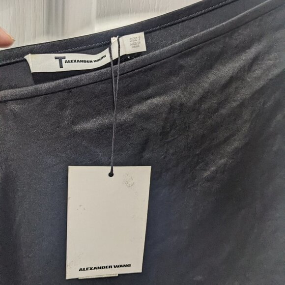 Nwt T By Alexander Wang | Drape Dress In Black - Picture 6 of 10